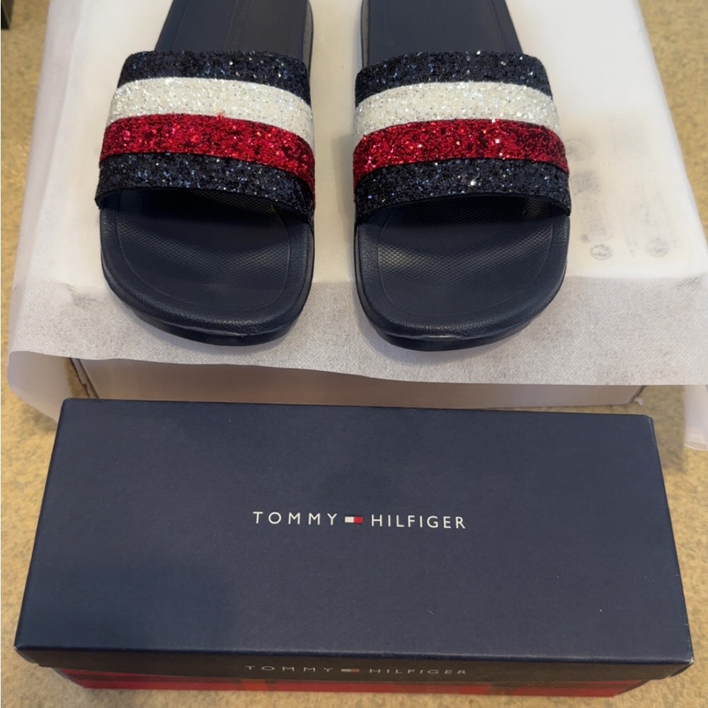 Tommy Hilfiger Glitter Slide Sandals